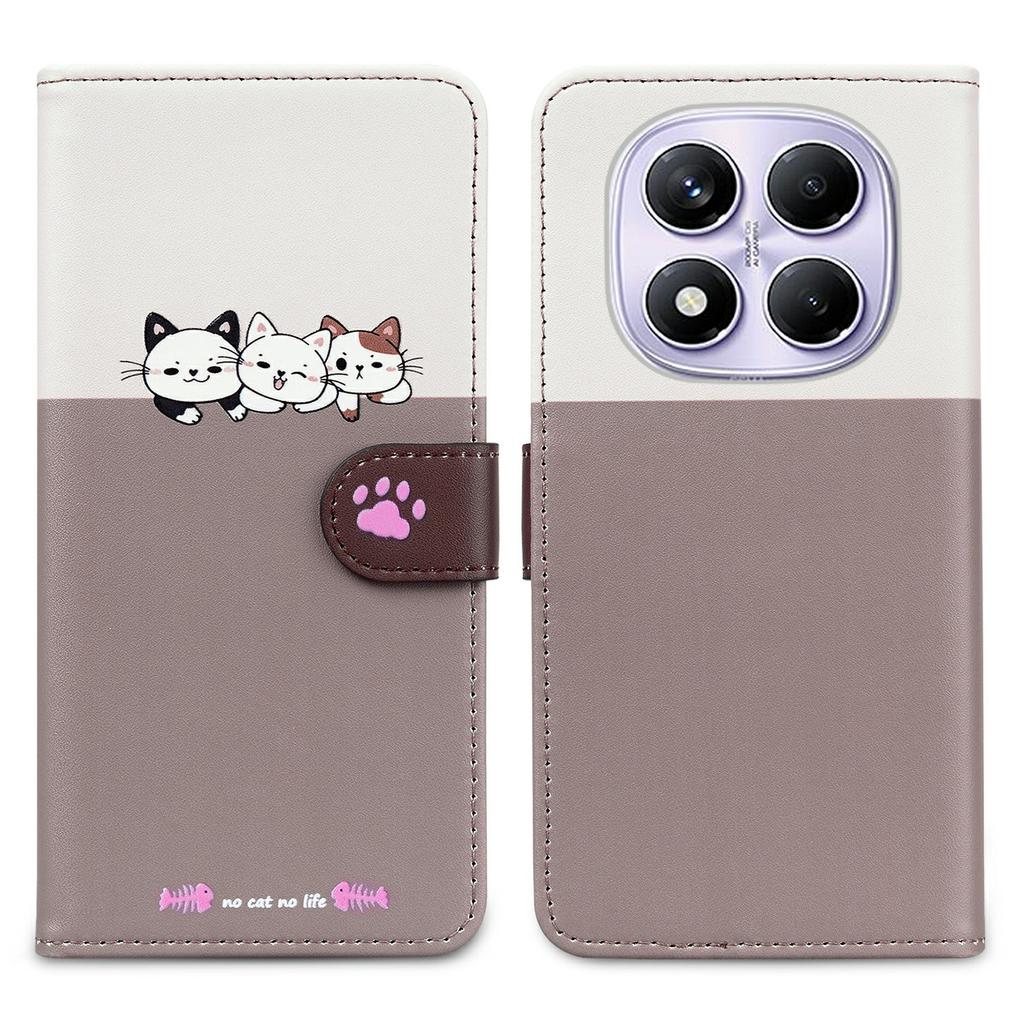 Cartoon Pet Series for Xiaomi Redmi Note 14 Pro 4G Wallet Phone Case Splicing Leather Flip Cover