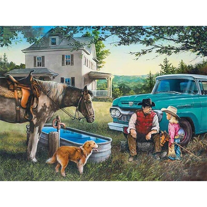 New 5D DIY Diamond Painting Sea View Diamond Embroidery Car Cross Stitch Full Round Drill Crafts Home Decor Manual Gift