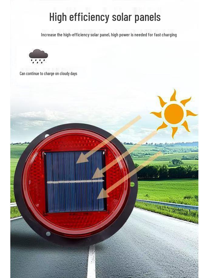 Solar-Powered Magnetic Warning Beacon: Waterproof Flashing Light for Vehicle Roadblocks