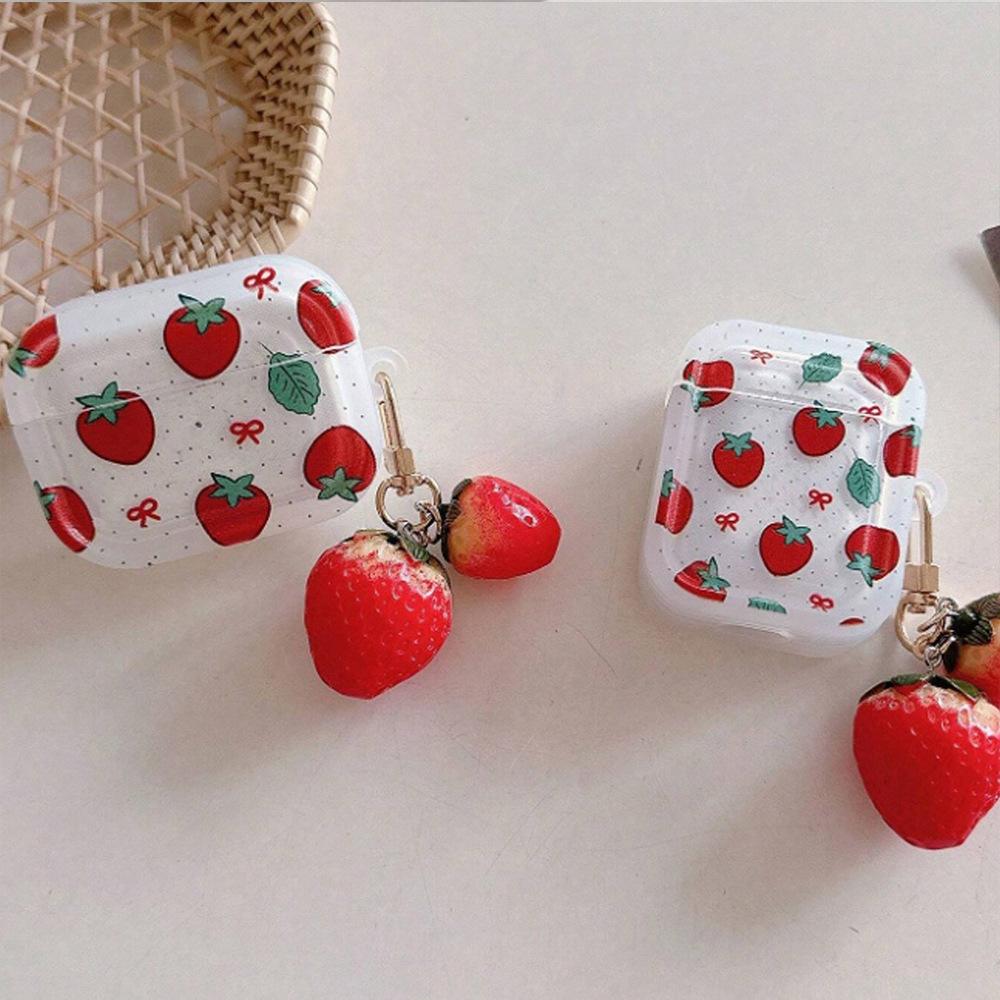Strawberry keychain creative AirPods protective cover Apple wireless Bluetooth 1st generation Pro1 earphone cover