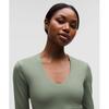 Lululemon All It Takes RiBBeD Nulu V Neck Long sleeVe Shirt  B D Cups Willow Leaf