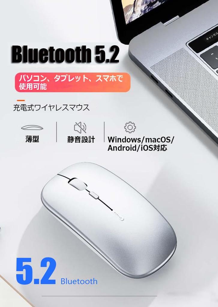 Wireless Mouse for Rechargeable High High Quiet DPI Easy To Easy Compatible with and MacBook [New 2025, Ultra-Slim & Type-C] Bluetooth, Precision,