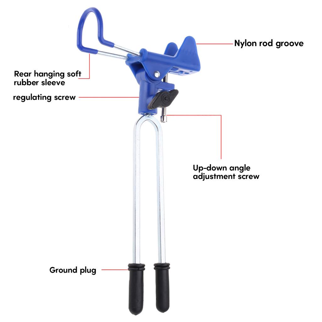 Adjustable Fishing Rod Holder Stable Fishing Rod Stand Bracket Convenient Poles Holder Insert Ground Metal Stand