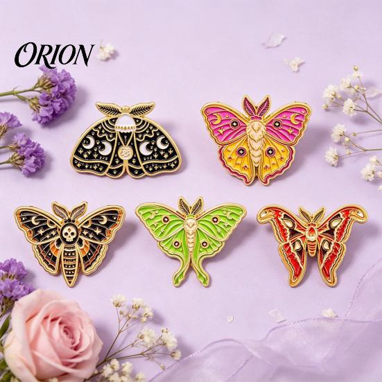Artistic Alloy Badge Vintage Enamel Moth Brooch, Cartoon Insect Lapel Pin, Men Lightweight Clothes Pin Women Jewelry Accessories for Suit Dress