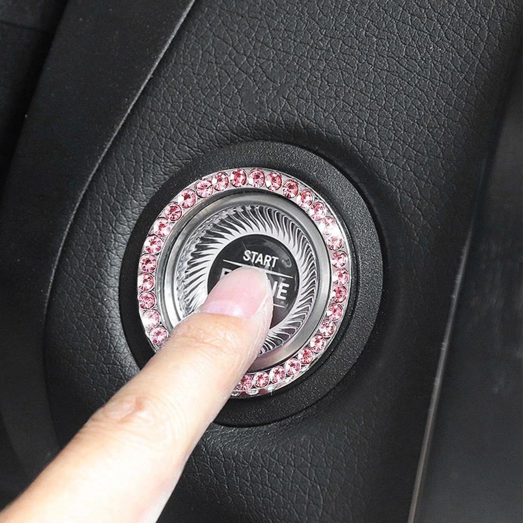 Start Stop Push Button Cover - Bling Blinker Starter Button Car Start with Adhesive