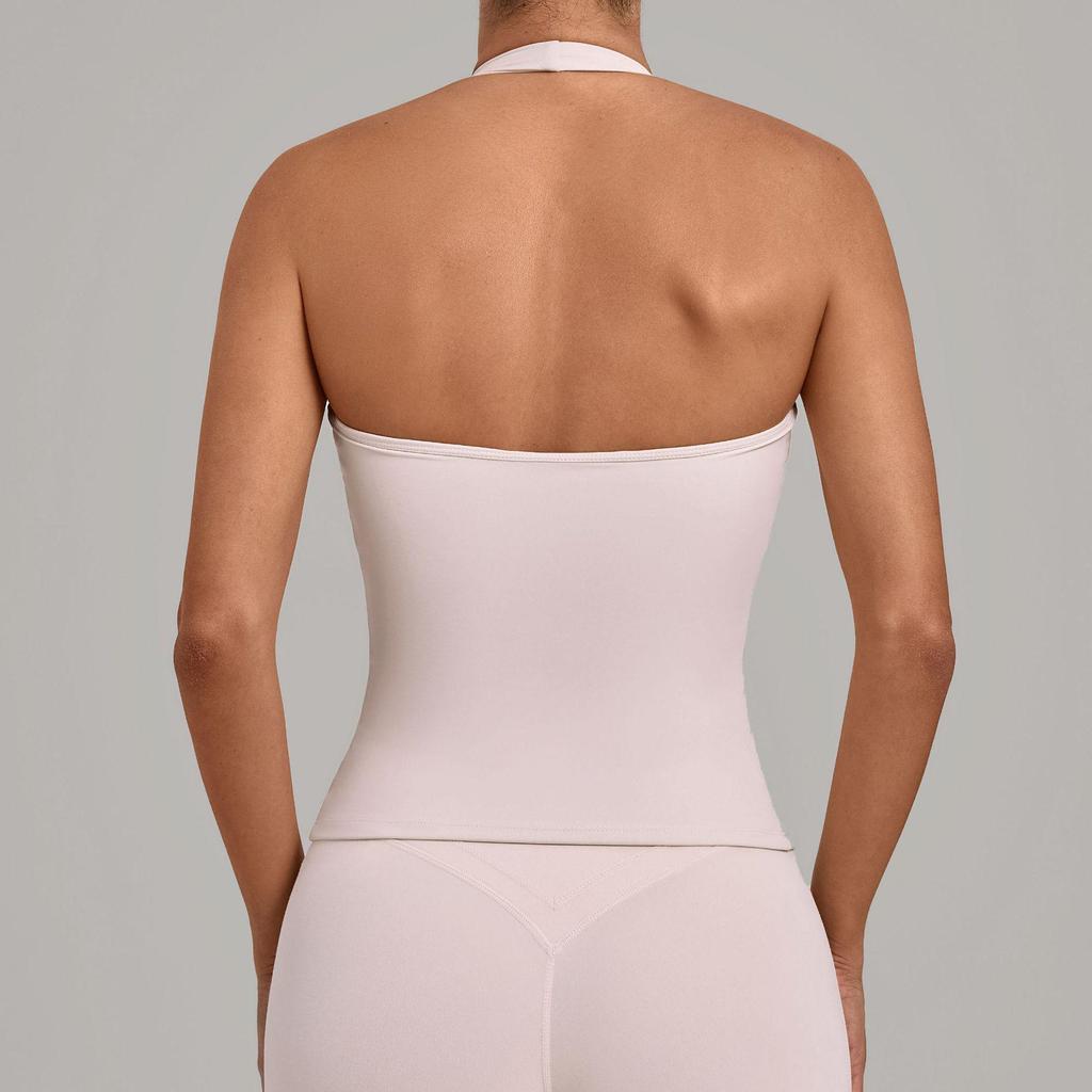 Women's Euro-American Halter Sports Vest: Tummy Control, Open Back, Breathable, Quick-Dry Yoga Top