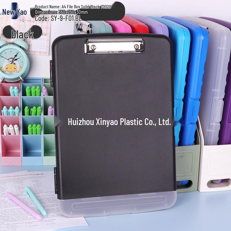 Large Capacity A4 File Box with Pen Slot & Clipboard for A5 Paper Storage