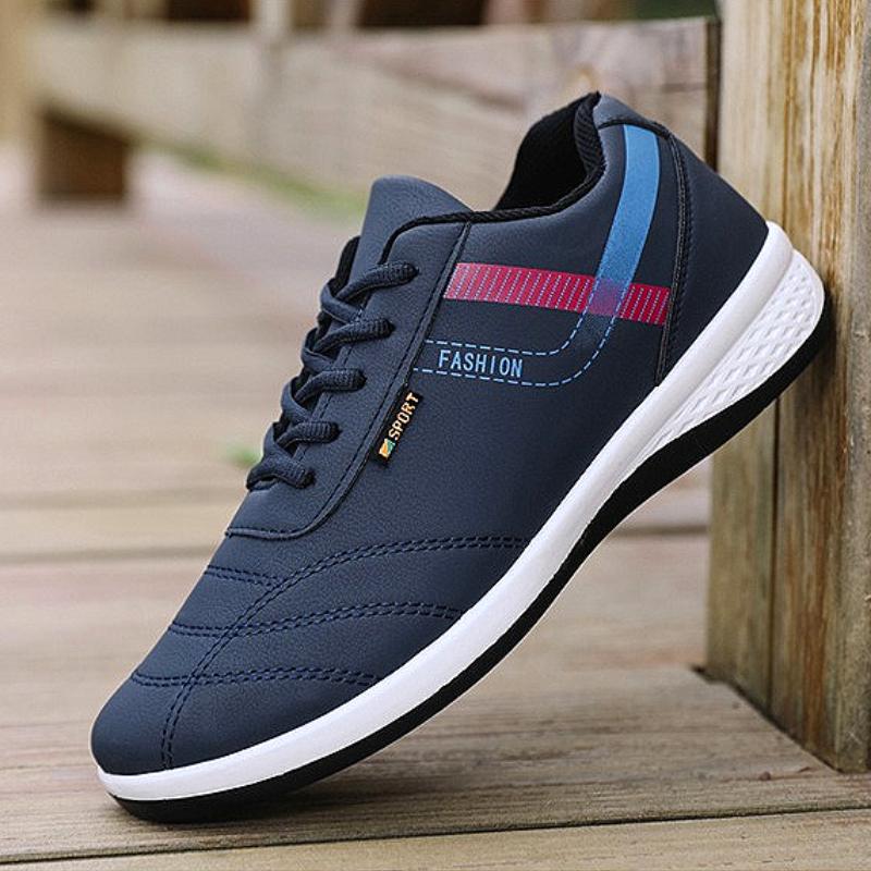 Men Sneakers Platform Lace Up Leather Upper Comfortable Casual Shoes Outdoor Training Gym Running Sports Shoes Zapatillas Hombre