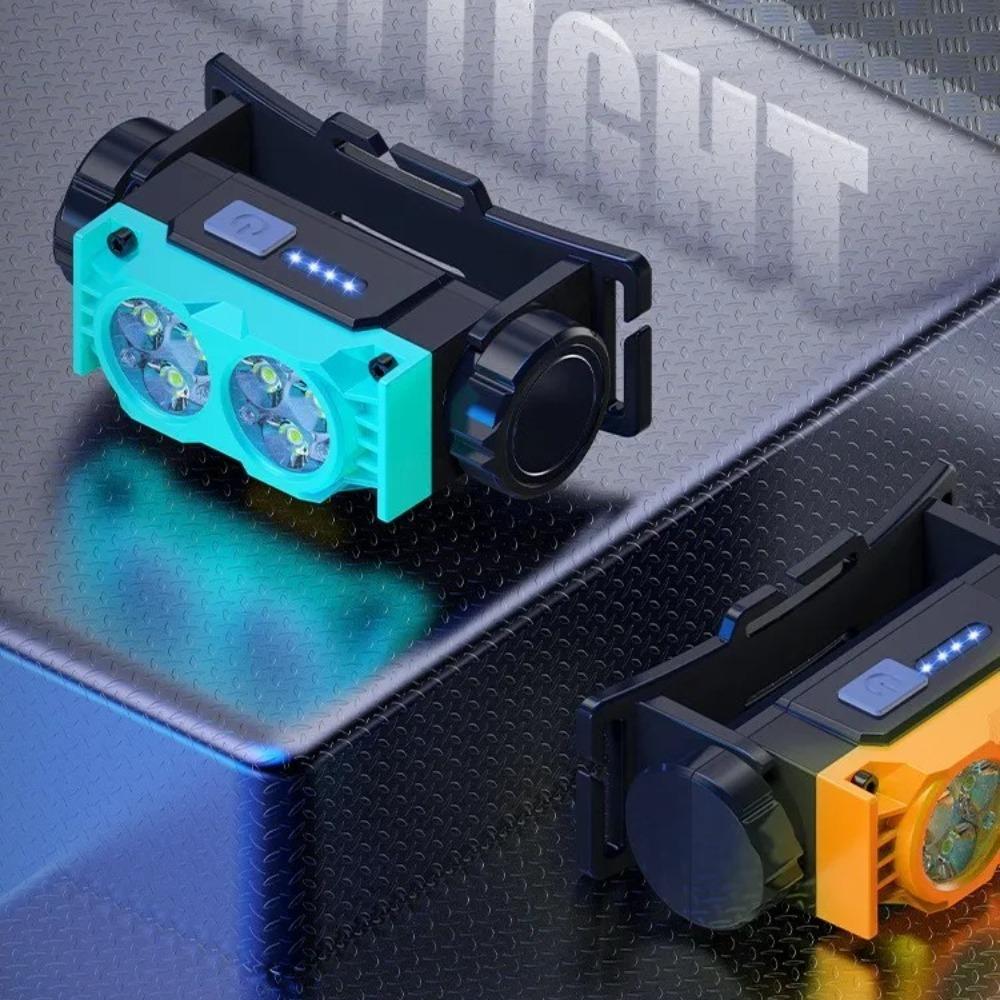 USB Rechargeable LED Work Headlamp with Battery Indicator Hands Free Magnetic Design Adjustable Angle Headlight for Fishing Camping