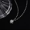 Douyin Live White Gold Rotating Four-Leaf Clover Necklace - Luxury Heart Pendant Clavicle Chain for Women