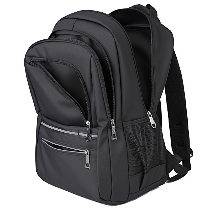 Herrenrucksack Mode Computertasche Laderucksack Große Kapazität Einfach Schwarz Schultasche, Mittelschüler