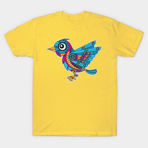 Unisex Fashion TShirt Mechanical Bird Print TShirt Plus Size S-5XL T-Shirt 100%Cotton Tops O Neck Short Sleeve Tees