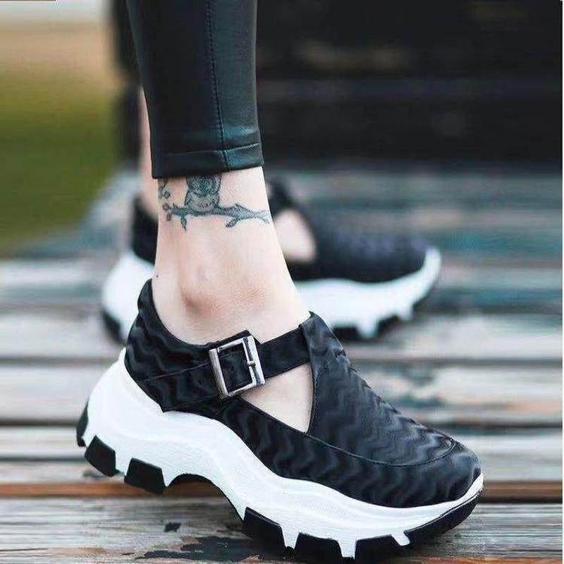 fashion 2024 Women Platform Sneakers Ladies Buckle Wedge Casual Sports Shoes Fashion Plus Size Women's Vulcanized Shoes Zapatillas Mujer