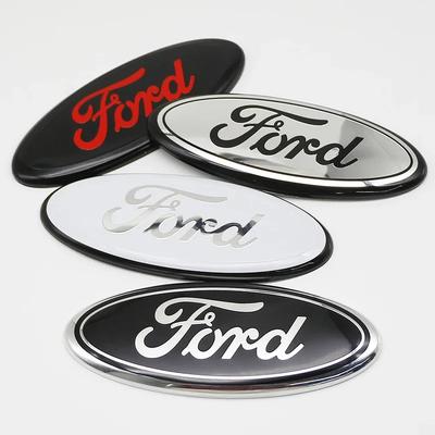 New 2026 Car Sticker Ford New 2025 Hot 22.5x9cm Metal Front Rear Emblem Badge Trunk Hood Aluminum Decal 1PC for Ford Fusion Focu
