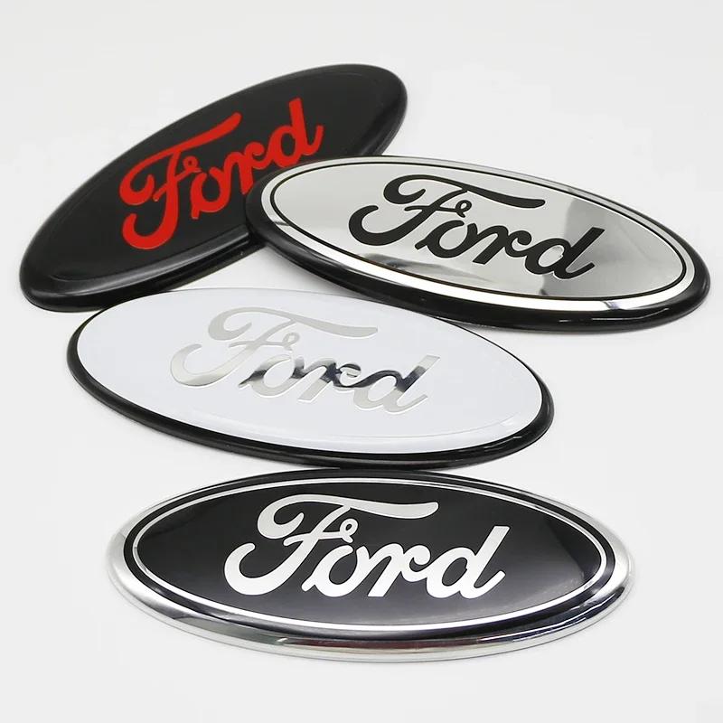New 2026 Car Sticker 22.5x9cm Metal Front Rear Emblem Badge Trunk Hood Aluminum Decal 1PC for Ford Fusion Focus Fiesta Kuga Mond