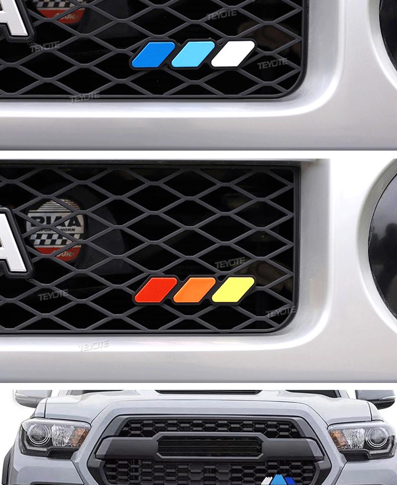 Tricolor Metal Grille Badge for Tacoma & 4Runner Car Modifications