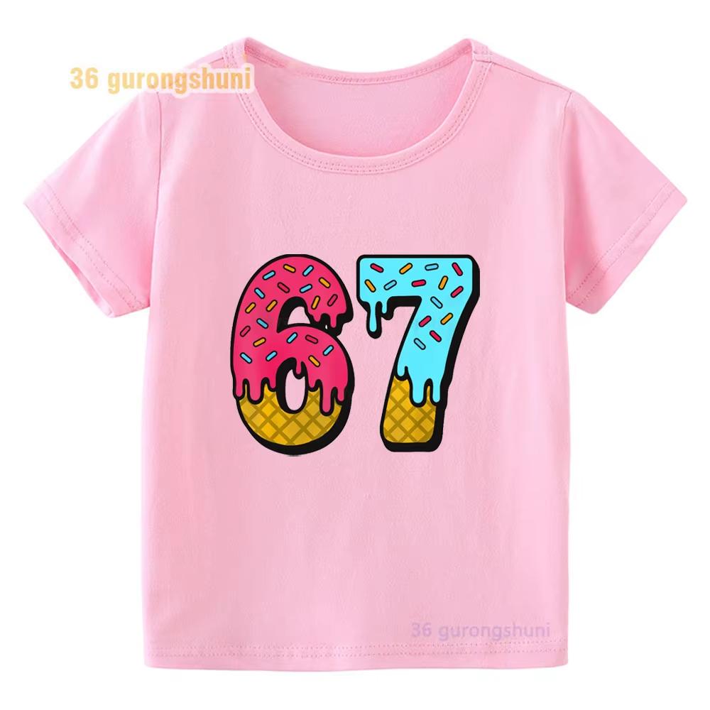 Kids Cute Sailor 67 Number Graphic TShirt Soft Cotton Casual Wear for Boys Girlsdf0122