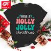 Mode Habe Einen Holly Jolly Christmas Aufdruck Baumwoll T-Shirt Mädchen T-Shirts Weiche Druckoberteile Unisex T-Shirts Lässig Rundhalsausschnitt Kurzarm