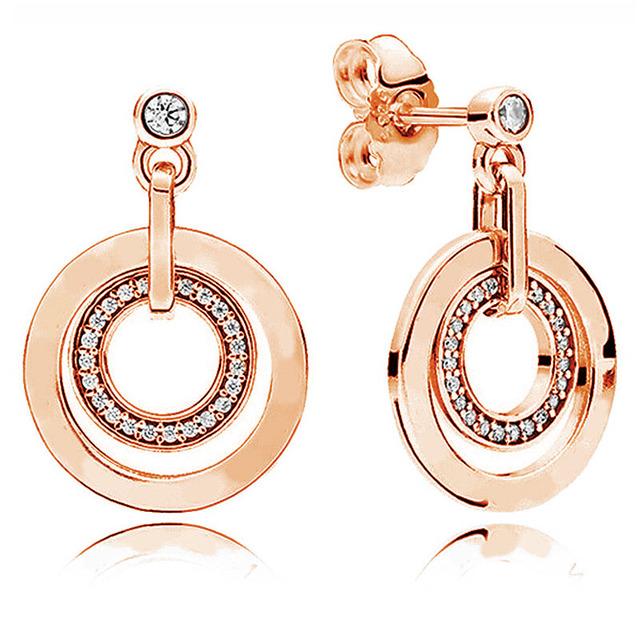 925 Sterling Silver Earring Allure  Of Faith Signature Circles Moments Charm Double Hoop Earring For Women Fashion Jewelry