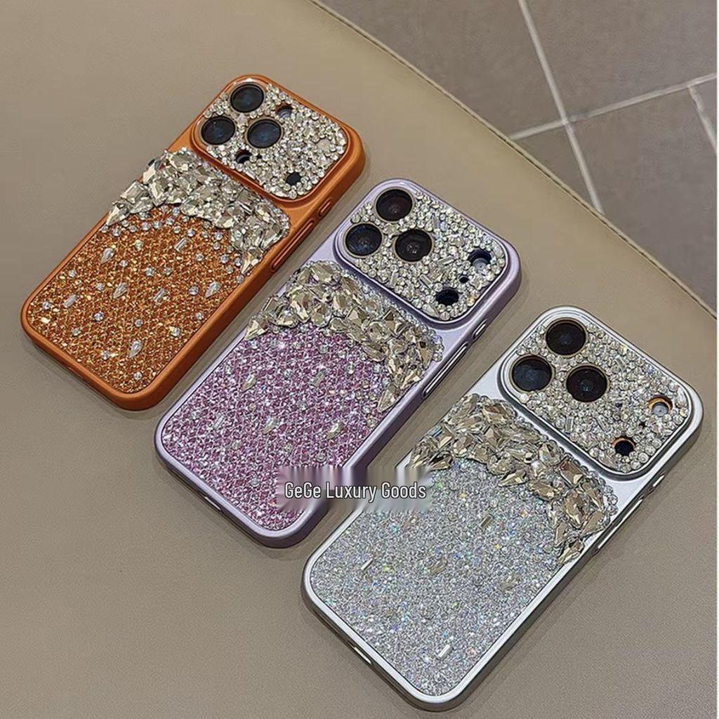 Rhinestone-Studded Luxury Phone Case for iPhone 17 Pro Max/15/13/16 Pro - Elegant and Chic for the Sophisticated User.