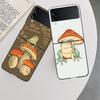 Cottagecore Frog Aesthetic Case For Samsung Z Flip 6 5G Galaxy Z Flip 5 4 3 5G Black Hard Cell Phone Cover Luxury PC Shell Coque