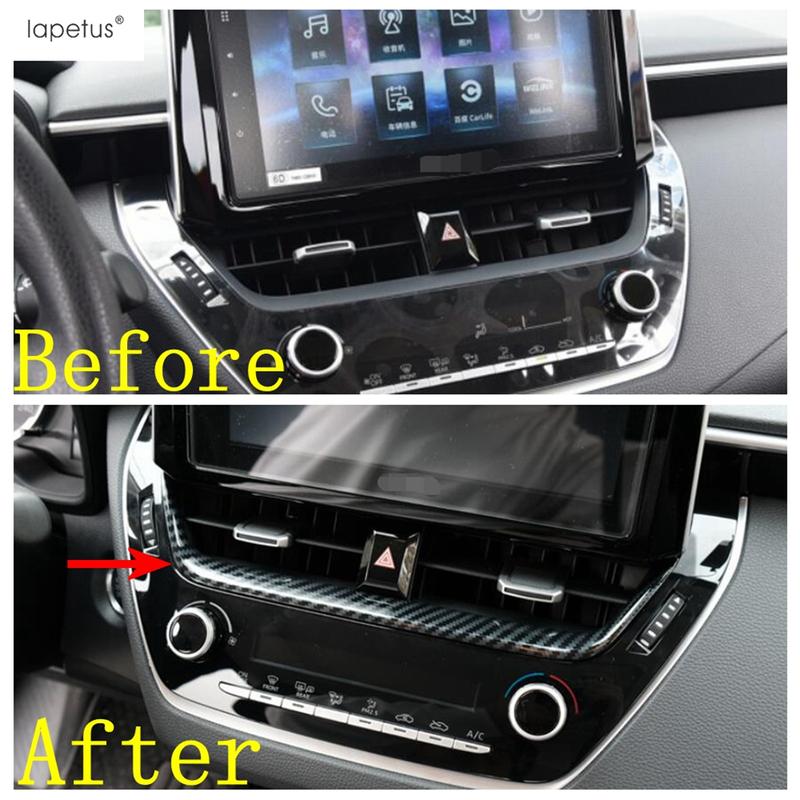 Car Navigation Panel Strip Middle Air AC Vent Outlet Cover Trim For Toyota Corolla E210  - 2025 ABS Red Accessories Interior