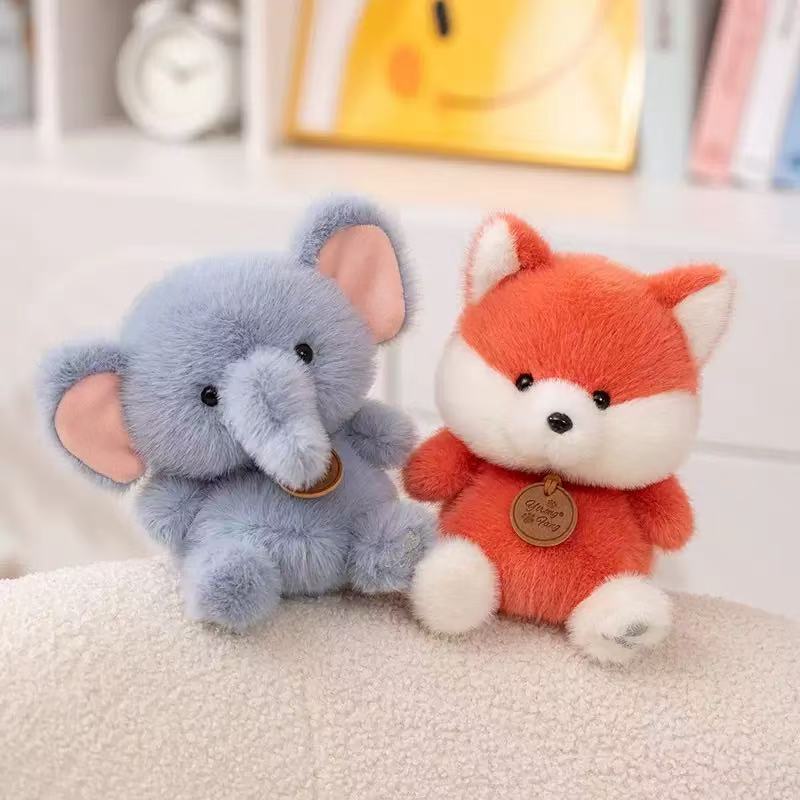 Panda Dinosaur Elephant Penguin Cartoon Animal Sitting Plush Pendant Doll