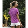 Women's Summer Polka Dot V-Neck Short Sleeve T-Shirt Top