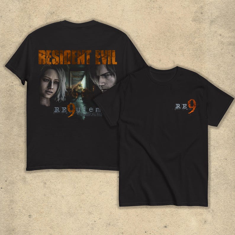Resident Evil Leon S Kennedy Dark Art Unisex TShirt Hardcore Gaming Cotton Casual Short Sleeve Top Comfortable Tshirts