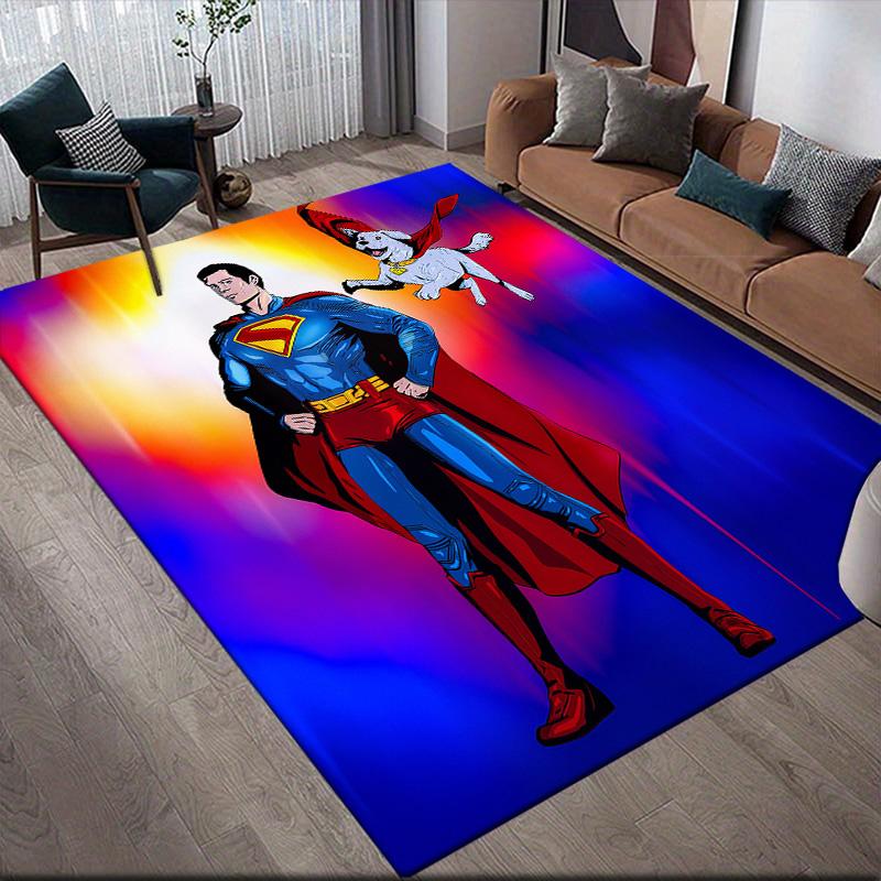 Superman & Superdog Anti-Slip Rug, Rectangular Carpet for Home Sofa Area Decor