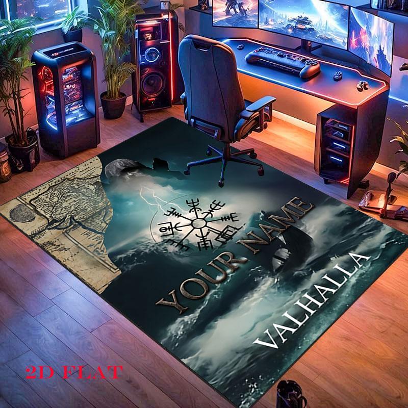 Custom Viking Carpet Rug for Living Room Bedroom Home Sofa Decoration,Kids play Nonslip Floor Mat