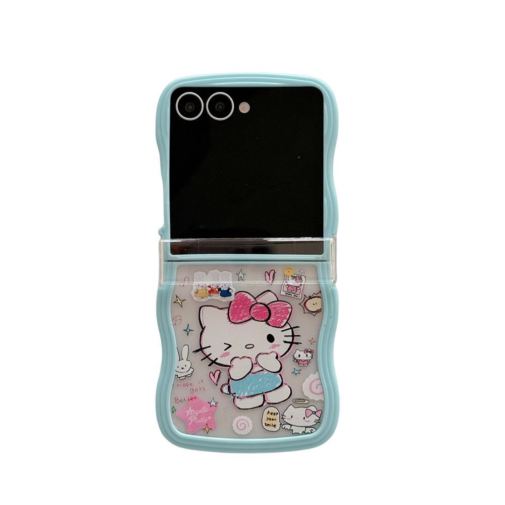 Hello KT Cat Samsung Galaxy Z Flip Protective Case with Lanyard (compatible with Flip7/6/5/4/3)