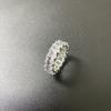 T-Shaped 6mm Zircon Single Row Hip-Hop Square Diamond Ring, Real Gold Plated Unisex Couple Ring.