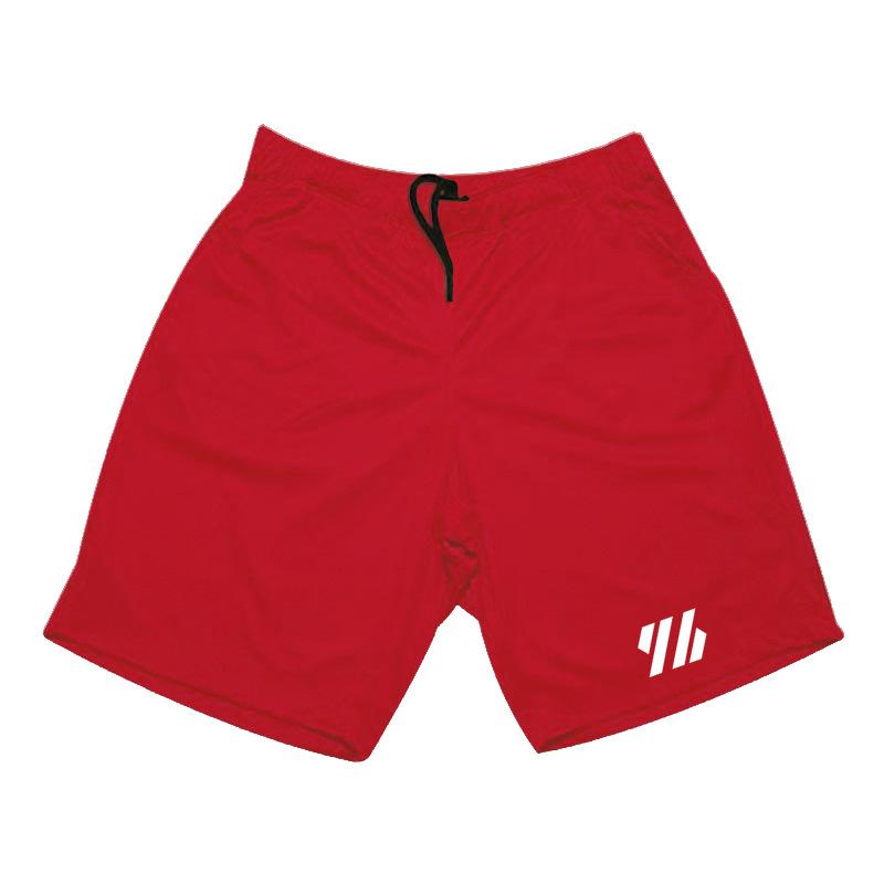 

Летние шорты для фитнеса, мужские спортивные брюки для бега, свободные эластичные быстросохнущие спортивные штаны, сетчатые баскетбольные тренировочные шорты M красный