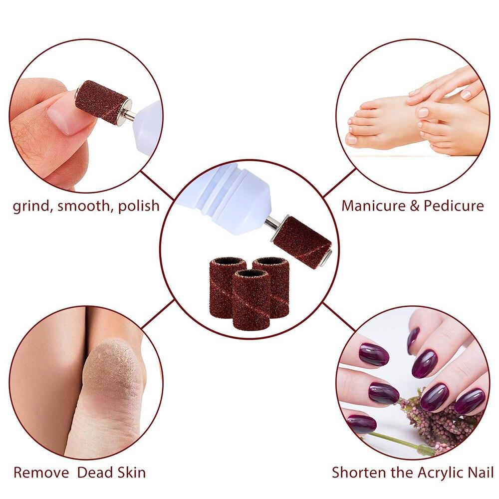 80# 120# 180# Nail Machine Nail Drill Bits 100 Nail Art Sanding Bands UV Gel Varnish Acrylic Polish Remover Nail Accessory Tool