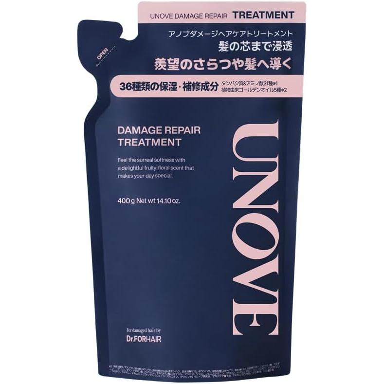 [Official] UNOVE Damage Repair Treatment 400g Refill Large Capacity Hair Care Korean Treatment Conditioner In-Bath Hair Care
