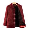 Women's Autumn and Winter Coat Fleece Thickened Old Lady Clothes Lapel Winter Cardigan Top