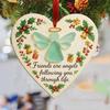 Heart-Shaped Sea Glass Friendship Ornament Handmade Sea Glass Angel/Ghost Ornament for