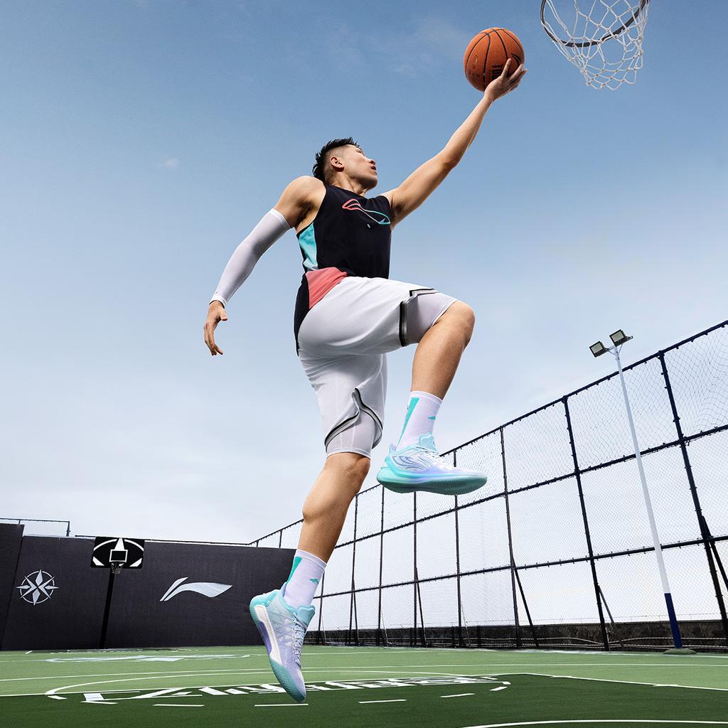 Li-Ning Razor 4 V2 Qinglian Odpružené Protiskluzové Lehké Responzivní Nízké Profesionální Basketbalové Boty Pánské Tenisky Modrofialové ABAU037-1