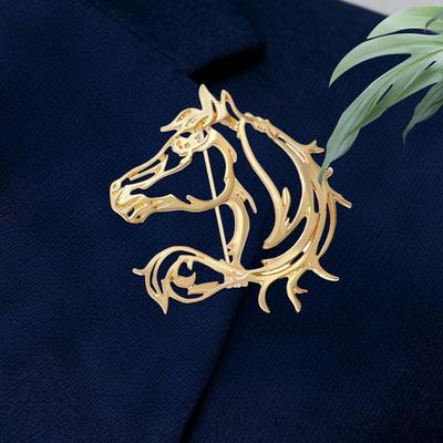 Hollowed-out Minimalist Horse Shaped Brooch Horse Pin Alloy Dual-purpose Pin Costume Accessories Horse Brooch Pin For New Year