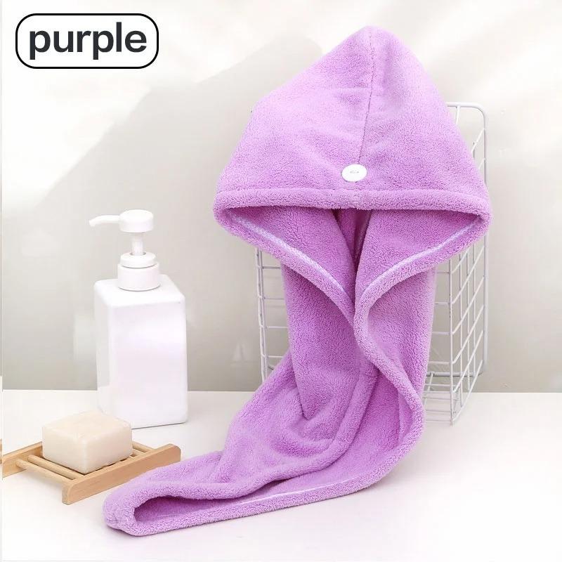 FASHION Hair Towel Wrap Fast Dry Hair Towel Super Absorbent Microfiber Coral Velvet Hair Drying Towel Quick Dry Hair Turban