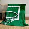 Basketball hoop and net silhouetted against a green background. for all seasons blanket lunch break throw gift