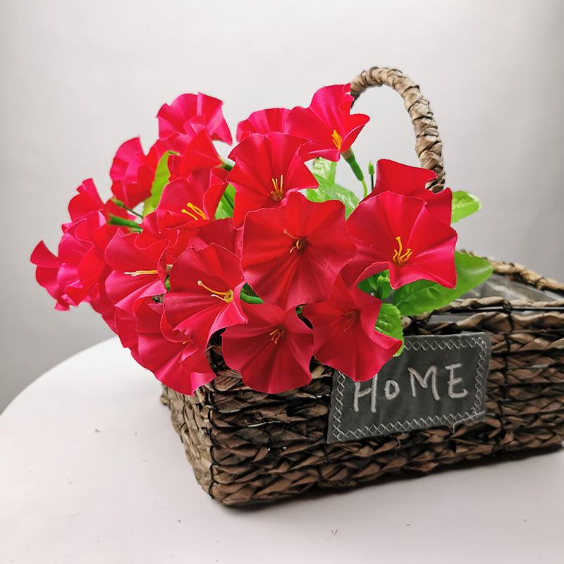 Artificial Morning Glory Floral Table Decoration – Creative Handcrafted Plastic Flowers for Living Room & Wine Cabinet Decor