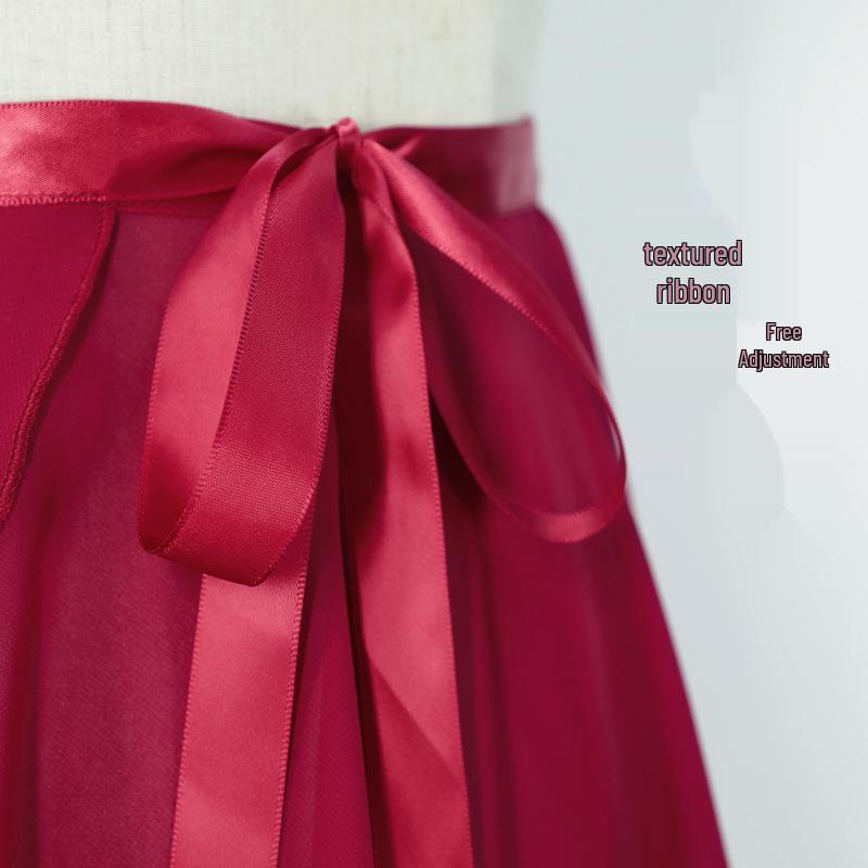 Damen Sommer Ballett Übungskleid mit langem Chiffonrock