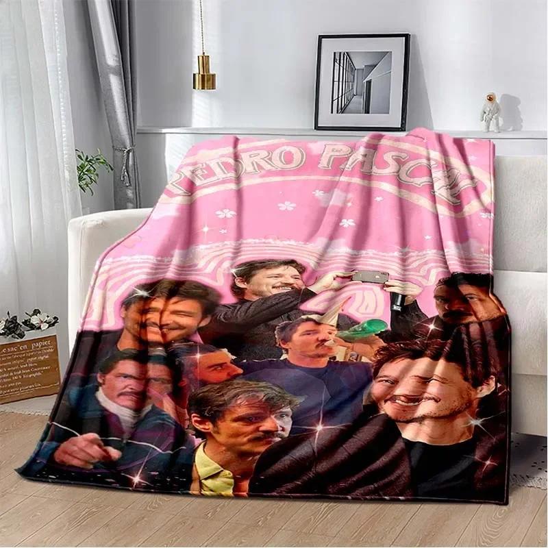 Pedro Pascal Pattern Throw Blanket Light Weight Blanket for Living Room Bedroom Kidsroom Warm Blanket Christmas Gift