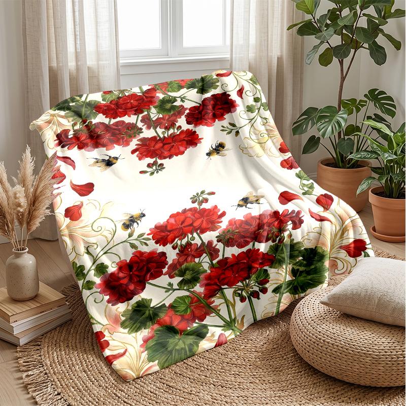 Purple Crystal Roses Theme Blanket Lightweight Warm Flannel Blanket Decorative Throw Blanket for Home Decoration