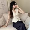 French Temperament V-Neck Single Breasted Sleeveless Slim Knitted Vest For Women
