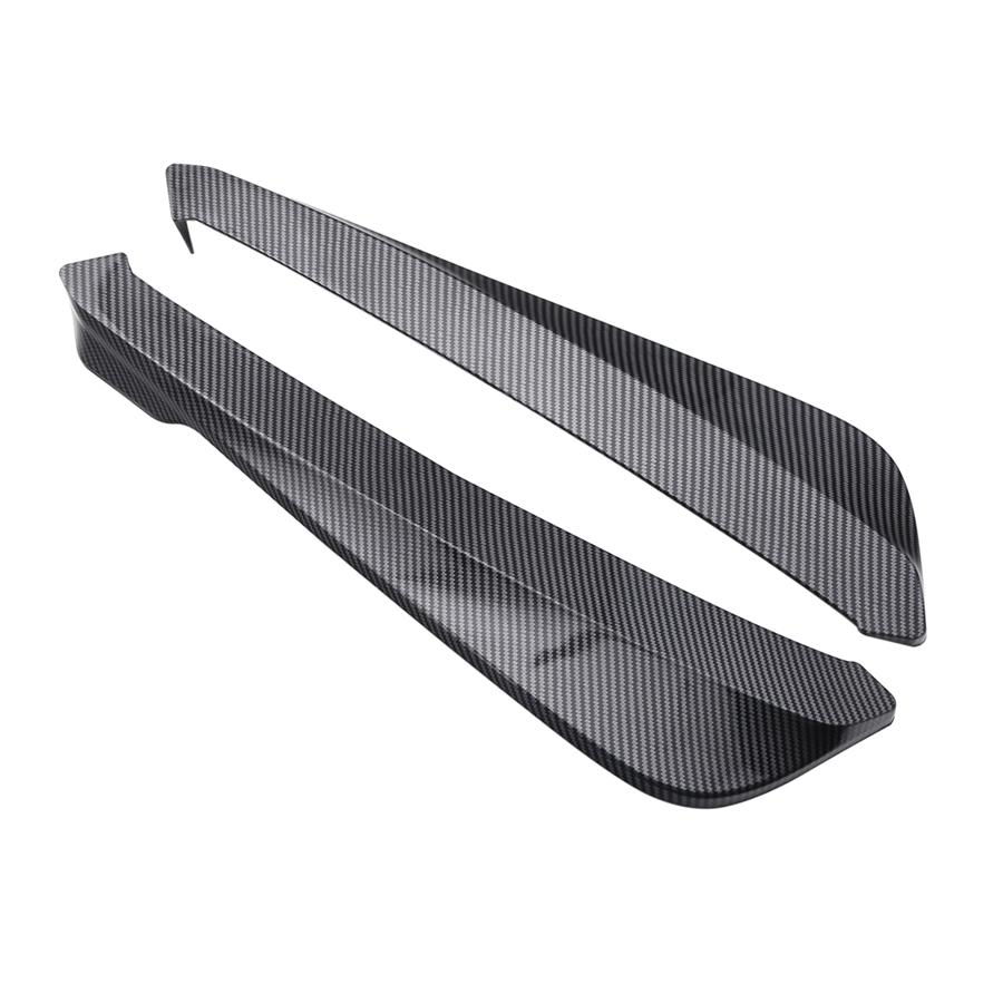 Universal 2Pcs Car Rear Bumper Splitter Diffuser Spoiler Lip Carbon Fiber Look