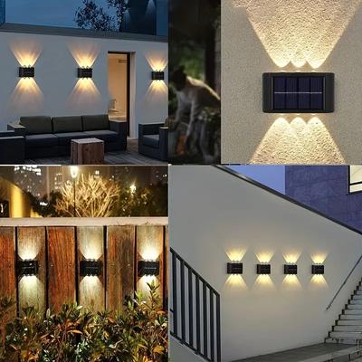 2/4/6 PCS Solar Wall Light Outdoor 6 LED Deck Light Wall Light for Yard Street Fence Garage Garden Perfect Decoration