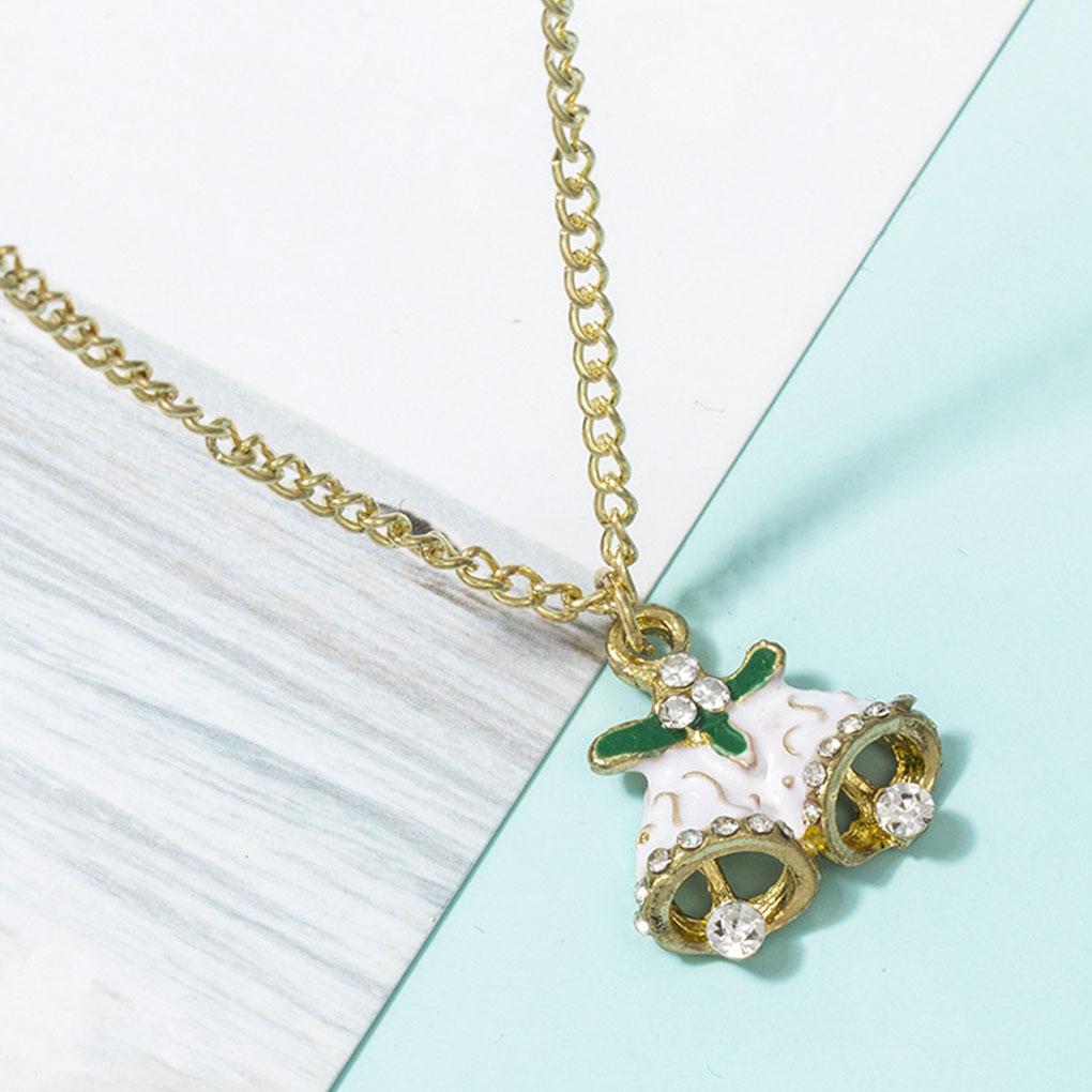 Women Girl Christmas Necklace Earring Set Alloy Plating Neck Chains Dangle Ear Loop Jewelry Gifts